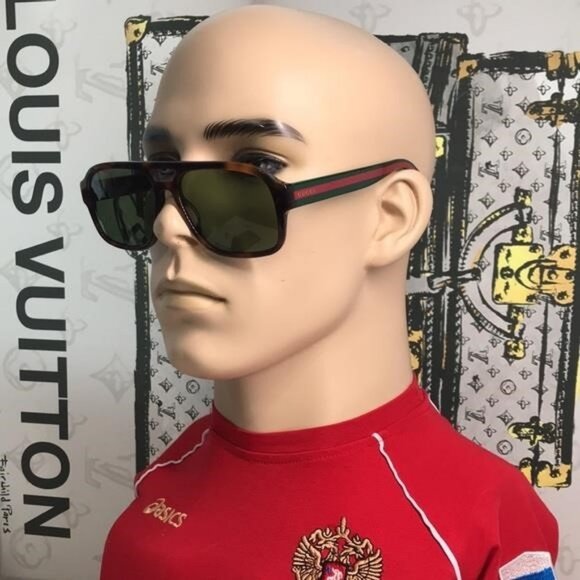 New Authentic Gucci GG0925s 002 Tortoiseshell Sunglasses with Green Lenses - Picture 11 of 11